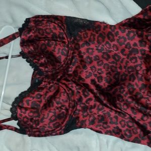 COPY - Red Cheetah leopard print lingerie top